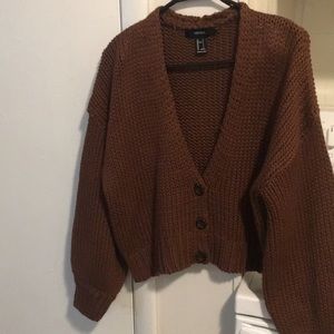 Brown Cozy Crop Sweater